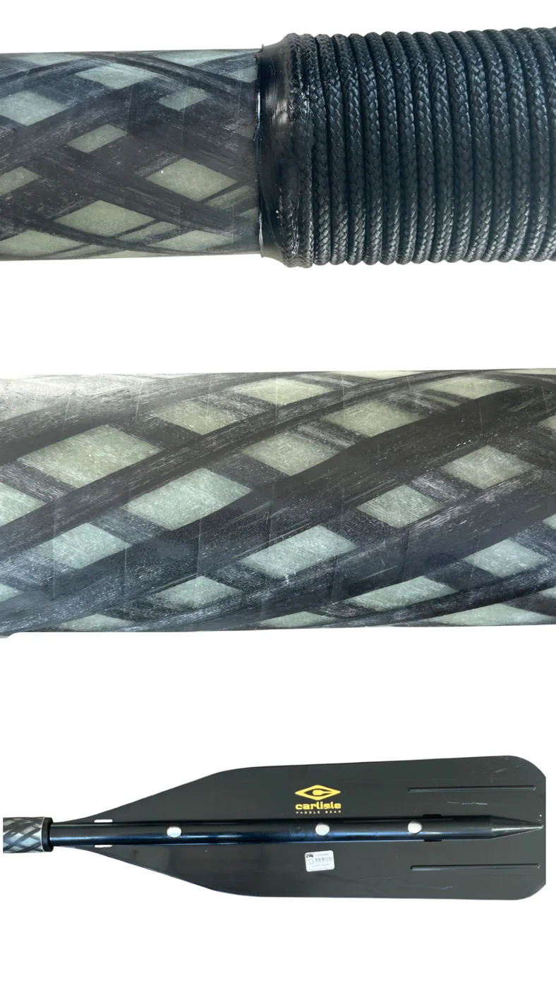 Detalle de la trama de un remo de carbono